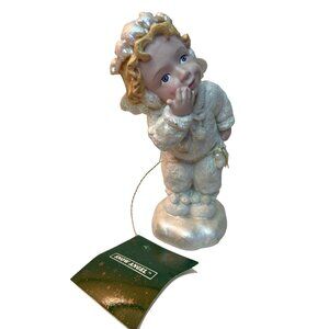 LOT of 2-  SNOW ANGELS Figurines Standing Sitting Floating Ceramic Collectib GUC